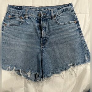 American Eagle Outfitters Light Blue Frayed Jean Shorts